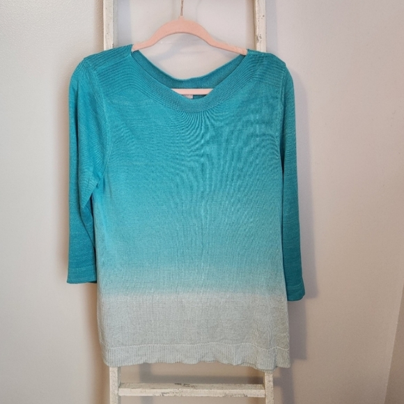 Chico's Sweaters - Chico's Sweater NWT womens size 2 large ombre metallic shimmer 3/4 sleeve